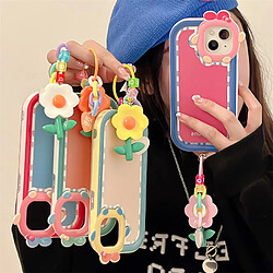 GUPBOO Étui pour iPhone11ProMax bracelet de cas de téléphone portable japonais et coréen à motif de carreaux de couleur contrastée pour femmes