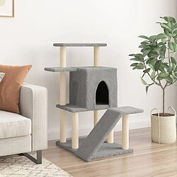 Avis Arbre à chat avec griffoirs,niche pour chat en sisal gris clair 97 cm -MN79421