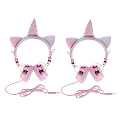 2 Pièces Licorne Glitter Enfants Casque Pour Filles Enfants Cadeau D'anniversaire