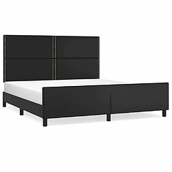 Maison Chic Lit adulte - Cadre Structure de lit avec tête de lit Contemporain Noir 180x200 cm Similicuir -MN74359