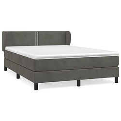 Maison Chic Lit Adulte - Lit simple Lit à sommier tapissier et matelas moelleux - Meuble de Chambre - Gris foncé 140x200cm Velours -MN76332