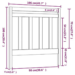 Acheter vidaXL Tête de lit Marron miel 106x4x100 cm Bois massif de pin