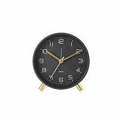 Karlsson Horloge réveil en métal Lofty - Diam. 11 cm - Noir pas cher