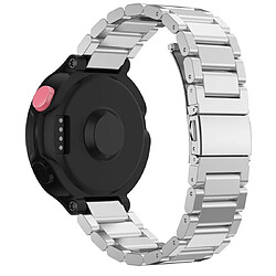 Avis Wewoo Bracelet pour montre connectée Smartwatch universelle à trois bandes en acier avec Garmin Forerunner 220/230/235/630/620/735 Argent