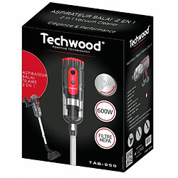 Avis Aspirateur Balai ROUGE 2en1 500mL 600W Techwood ROUGE Balai / à main filaire, cyclonique sans sac