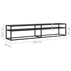 vidaXL Meuble TV noir 200x40x40,5 cm verre trempé pas cher