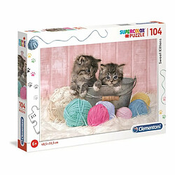 Ludendo Puzzle SuperColor 104 pièces - Chatons et pelotes