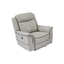 Vente-Unique Fauteuil relax électrique en cuir gris clair ADELIO