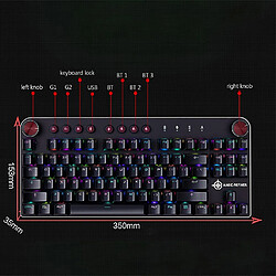 Avis Universal Clavier gaming mécanique MK11 USB et sans fil BT 3.0 RGB rétroéclairé commutable clavier gaming à 87 touches | clavier (blanc)