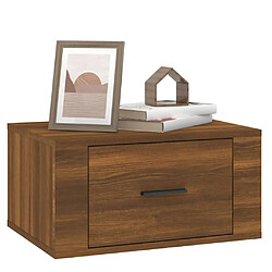 Acheter Maison Chic Table de chevet murale - Table de Nuit Chêne marron 50x36x25 cm