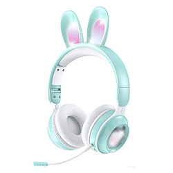 Yonis Casque Audio Sans Fil Oreilles De Lapin Vert