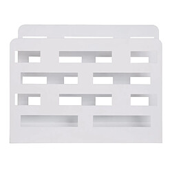 Porte revues en acier ajouré motifs lignes 35x10x26cm Pop - Blanc