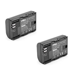 vhbw 2x batterie pour caméra compatible avec Canon EOS 5D Mark II, 5D Mark III, 5D Mark IV, 5DS appareil photo (1300mAh, 7,2V, Li-Ion) avec puce