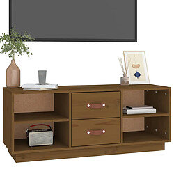 Avis vidaXL Meuble TV Marron miel 100x34x40 cm Bois de pin massif