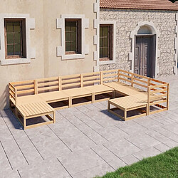 vidaXL Salon de jardin 9 pcs bois de pin massif