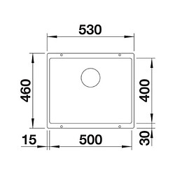 Blanco Evier sous plan Rotan 500-U, Silgranit, Noir, 526098