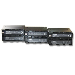 vhbw set de 3 batteries 6000mAh pour caméscope SONY DCR-VX700, DCR-VX9 series, DSC-CD, DSC-CD100, DSC-CD250, DSC-CD400