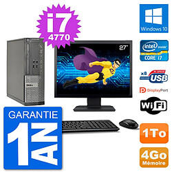 PC Dell Optiplex 3020 SFF Ecran 27" i7-4770 RAM 4Go Disque 1To Windows 10 Wifi - Occasion