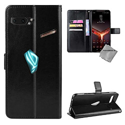 Htdmobiles Housse portefeuille avec coque intérieure en silicone pour Asus Rog Phone II ZS660KL + film ecran - NOIR