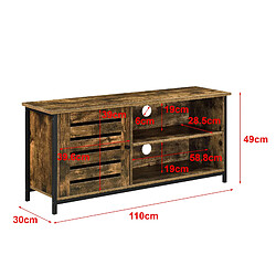 Helloshop26 Meuble TV 49 x 110 x 30 cm effet bois foncé 03_0007753