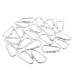 Acheter 20pcs en alliage d'aluminium d forme mousquetons porte-clés boucle extérieur argent