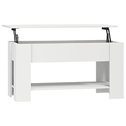 Maison Chic Table basse,Table Console Table d'appoint, Table pour salon Blanc 101x49x52 cm Bois d'ingénierie -MN71760