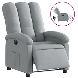 vidaXL Fauteuil inclinable électrique Gris clair Tissu