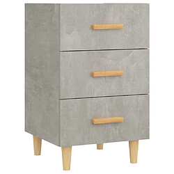 vidaXL Table de chevet gris béton 40x40x66 cm bois d'ingénierie