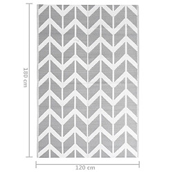 vidaXL Tapis d'extérieur Gris 120x180 cm PP pas cher