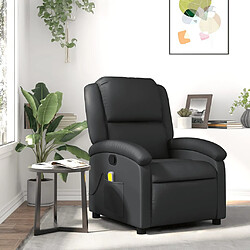 vidaXL Fauteuil de massage inclinable noir cuir véritable