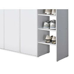 Vente-Unique Meuble à chaussures 3 portes et 3 niches - Blanc et Naturel clair - SKAIDO pas cher