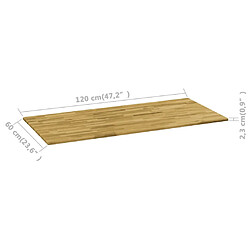 Acheter vidaXL Dessus de table Bois de chêne Rectangulaire 23 mm 120x60 cm