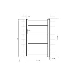 Vente-Unique Portillon battant aluminium plein L103 x H166 cm anthracite - NAZARIO pas cher