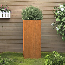 Maison Chic Jardinière,Bac à fleurs - pot de fleur 32x27,5x75 cm acier corten -GKD75189