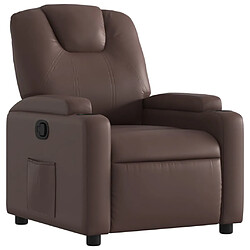 Maison Chic Fauteuil inclinable,Fauteuil luxe de relaxation Marron Similicuir -MN79712