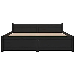 Acheter vidaXL Cadre de lit sans matelas noir bois massif 140x190 cm