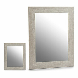 Gift Decor Miroir mural Gris Bois Verre polystyrène Naturel (39 x 2 x 49 cm)