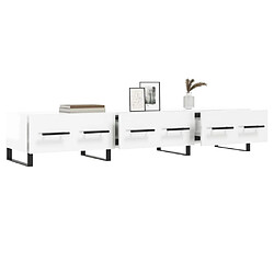 Acheter Maison Chic Meuble TV scandinave - Banc TV pour salon blanc brillant 150x36x30 cm bois d'ingénierie -MN17440