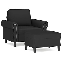 vidaXL Fauteuil avec repose-pied Noir 60 cm Velours