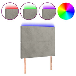 Maison Chic Tête de lit scandinave à LED,meuble de chambre Gris clair 100x5x118/128 cm Velours -MN34522