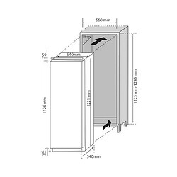 Avis Réfrigérateur 1 porte intégrable à glissière 54cm 197l - cfbl2150n/n - CANDY