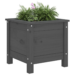 Avis Maison Chic Jardinière,Bac à fleurs - pot de fleur gris 40x40x39 cm bois massif de pin -GKD35749