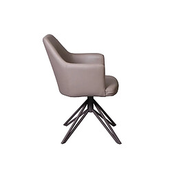 Inside 75 Lot de 2 chaise design CROSSWAY GREY pivotant à 180° assise simili cuir taupe