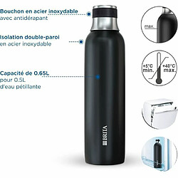 Bouteille BRITA pour sodaTRIO - acier inoxydable - 0,65L - noire pas cher