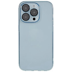 Coque en TPU anti-chute, ultra mince, anti-rayures, avec objectif de caméra pour votre iPhone 14 Pro - Bleu transparent