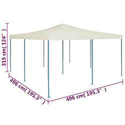 vidaXL Belvédère pliable 5x5 m Crème pas cher