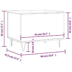 vidaXL Table basse Gris béton 60x44,5x45 cm Bois d'ingénierie pas cher