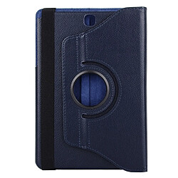 Avis Wewoo Housse Étui bleu foncé pour Samsung Galaxy Tab A 9.7 / P550 Litchi Texture 360 degrés de rotation en cuir de protection avec support