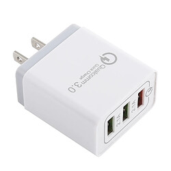 Wewoo Chargeur 2.1A 3 ports USB rapide de voyage, prise américaine (Gris)