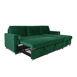 Acheter Canapé d'angle convertible réversible Claudio en velours vert